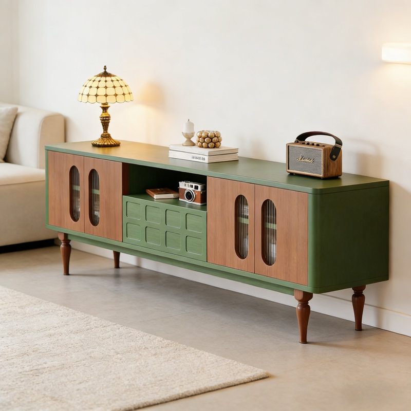 Meuble télé French Light Luxury Design, Vert/brun