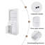 White Storage Cabinet With Four Doors, Drawers, Adjustable Shelf & Six Open Shelves