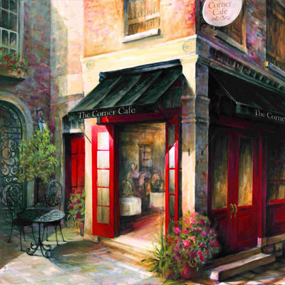 " Corner Cafe " Painting Print