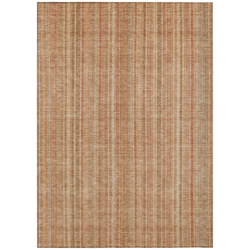 Emberith Orange Washable Indoor-Outdoor Rug - LOOMLAN, 5' x 7'6"