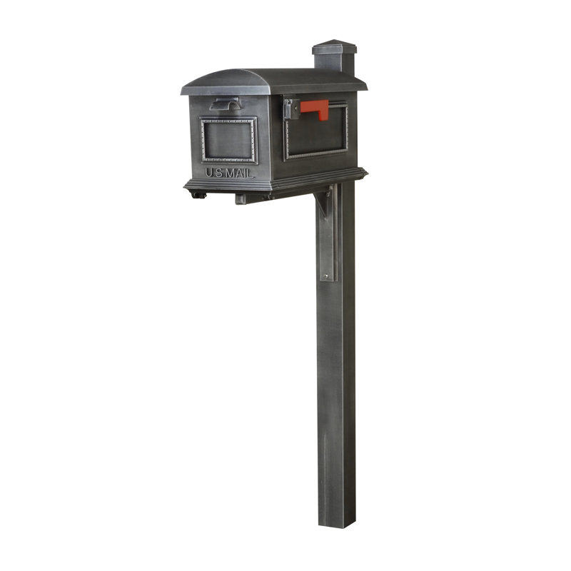 Aluminum Post Mounted Mailbox with Magnetic Closure