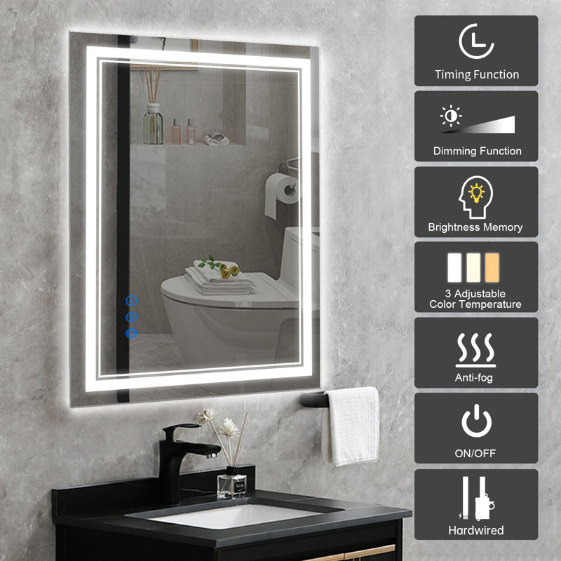 Fairweather Flat Wall Mirror, 71.12Cm H x 91.44Cm W x 3.5Cm D