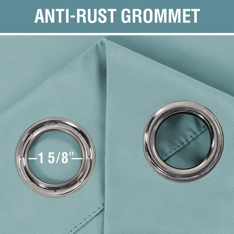 Curtains for Bedroom/Living Room 2 Panels Set - Thermal Insulated Room Darkening Grommet Top Curtains, 52" W x 63" L