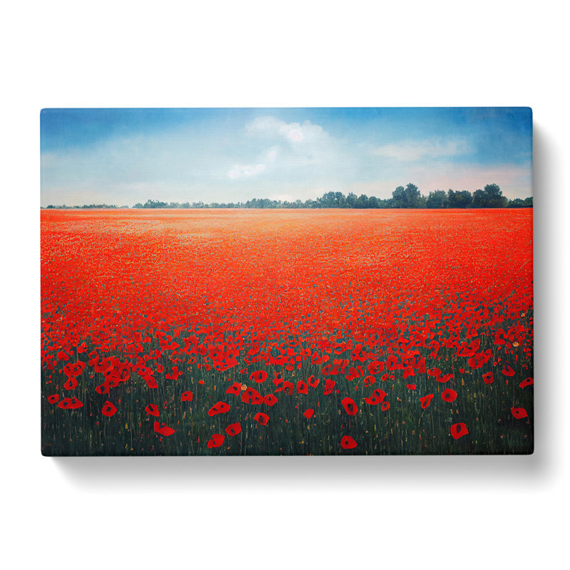 Heartwarming Poppy Field Flowers - Wrapped Canvas, 50cm H x 76cm W x 3cm D