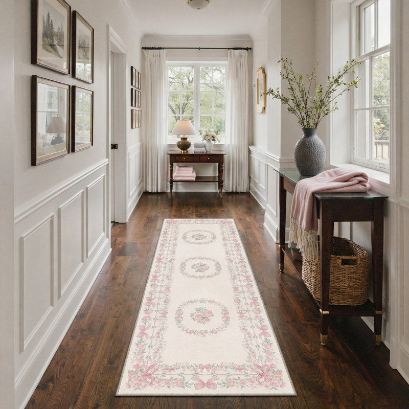 Tapis à motif floral Atascadero, Tapis de couloir 2 pi x 6 pi