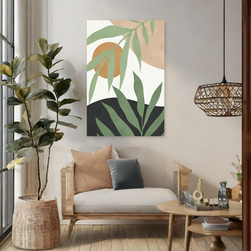 «Abstract Botanical Desert Sun», impression d'art moderne minimaliste, plante naturelle, 48" H x 32" W