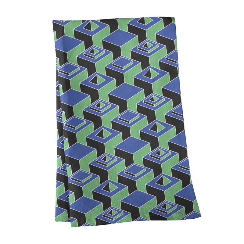 Patricia Geoffrey Tea Towel Kitchen Towel, Green/Blue/White, Poly Twill