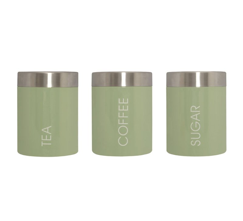 Surrett Metal Jar - Set of 3, Pistachio