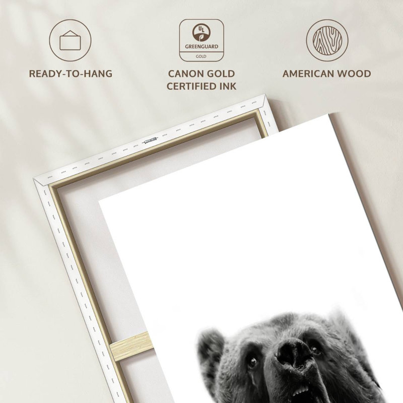 «Snarling Grizzly Bear» sur toile, H 16 po x l 20 po x P 1,25 po