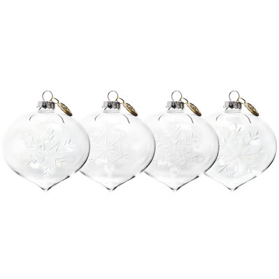 Pointy Glass Snowflake Ball Ornament