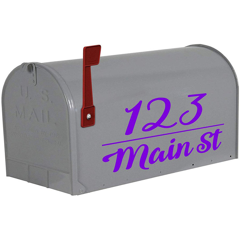 Housse de boîte aux lettres personnalisée à adresse personnelle personnalisées décalcomanies address, Mauve, Oui
