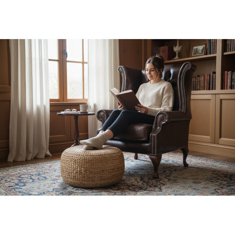 Upholstered Armchair, Mahogany