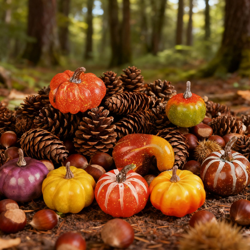 Ensemble de 8 citrouilles miniatures d'automne de l'Action de grâce, décorations de table pour les fêtes