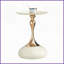 Table basse en métal blanc compacte avec détails dorés - Assemblage facile pour les petits salons Décor polyvalent