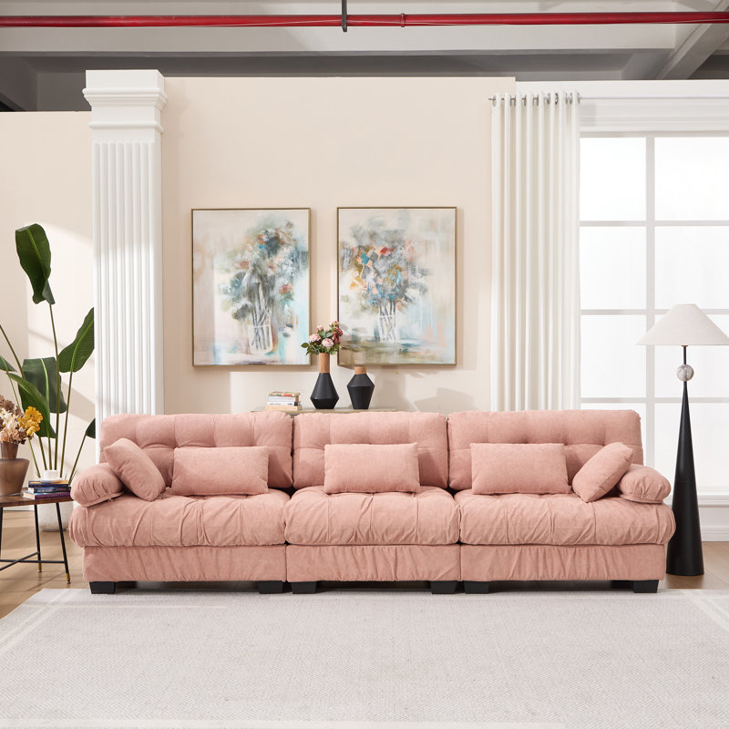 Canapé modulaire Modern Cloud Couch, 35" H x 123" W x 35" D, Rose