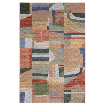 Holub Modern Colour Block Multi-coloured Area Rug