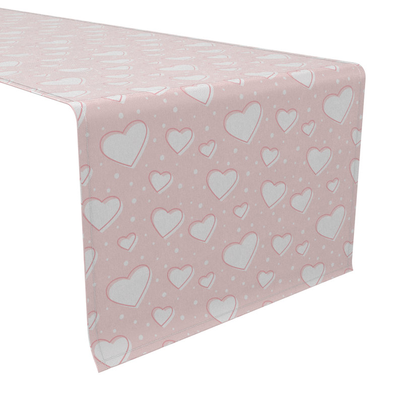Rectangular Geometric Cotton Twill Table Runner, 16'' D x 108'' L
