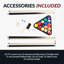 Table de billard de 8 pieds avec accessoires complets Hathaway Augusta - Table de billard classique pleine grandeur à usage domestique - Pieds classiques à billes et à griffes, viseurs incrustés, coussins K-66 - Finition noyer avec feutre chameau-87375406-87375407