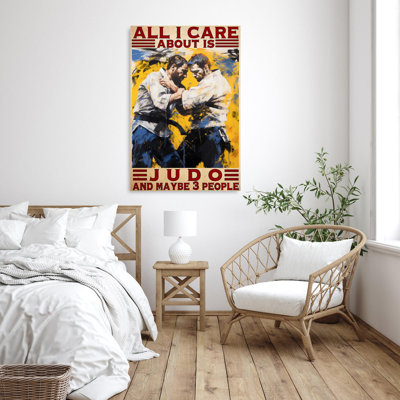 All I Care About Is Judo - 1 Piece Rectangle Graph " All I Care About Is Judo - 1 Piece Rectangle Graphic Art Print On Wrapped Canvas "