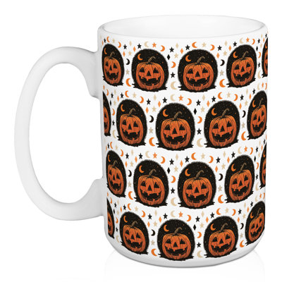 Tasse rétro à motif de citrouille-lanterne