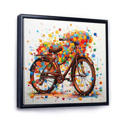 «Bicycle Joyful Rides Pointillism I», reproduction sur toile
