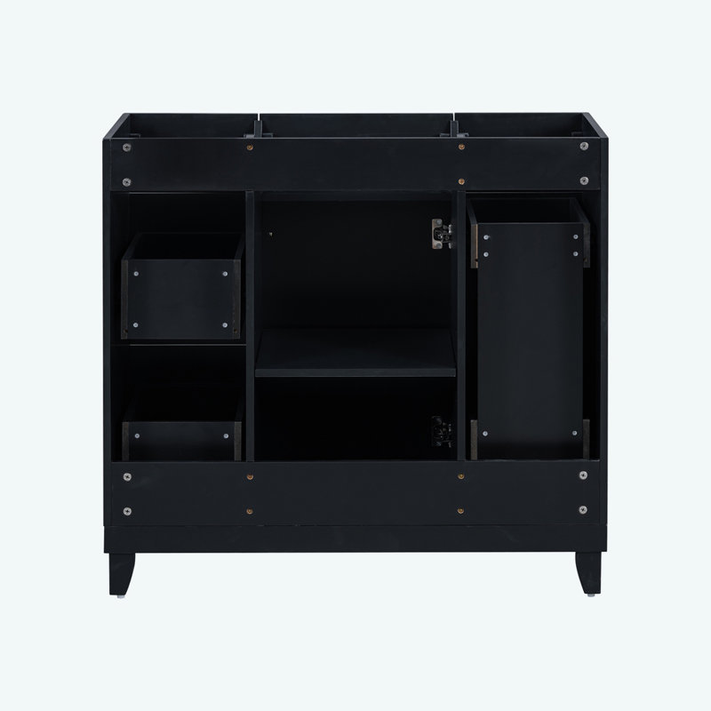 Meuble-lavabo 36 po sans lavabo, Argent argent, Noir, noir, noir, noir