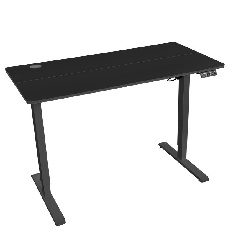 Bureau électrique debout avec plateau de table, H 46,5 po x l 39,4 po x P 23,6 po, Noir, Noir