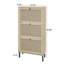 Étagère à chaussures en rotin 3 portes, armoire de rangement pour chaussures moderne autoportante-2047724062