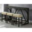 Table de salle à manger contemporaine avec et -c, siège, tabourets 3pc brun et beige pour la pièce rectangulaire, coussins, style transitionnel