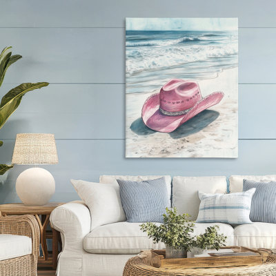 Chapeau de cow-boy sur toile de plage, design par Heidi Kuntz