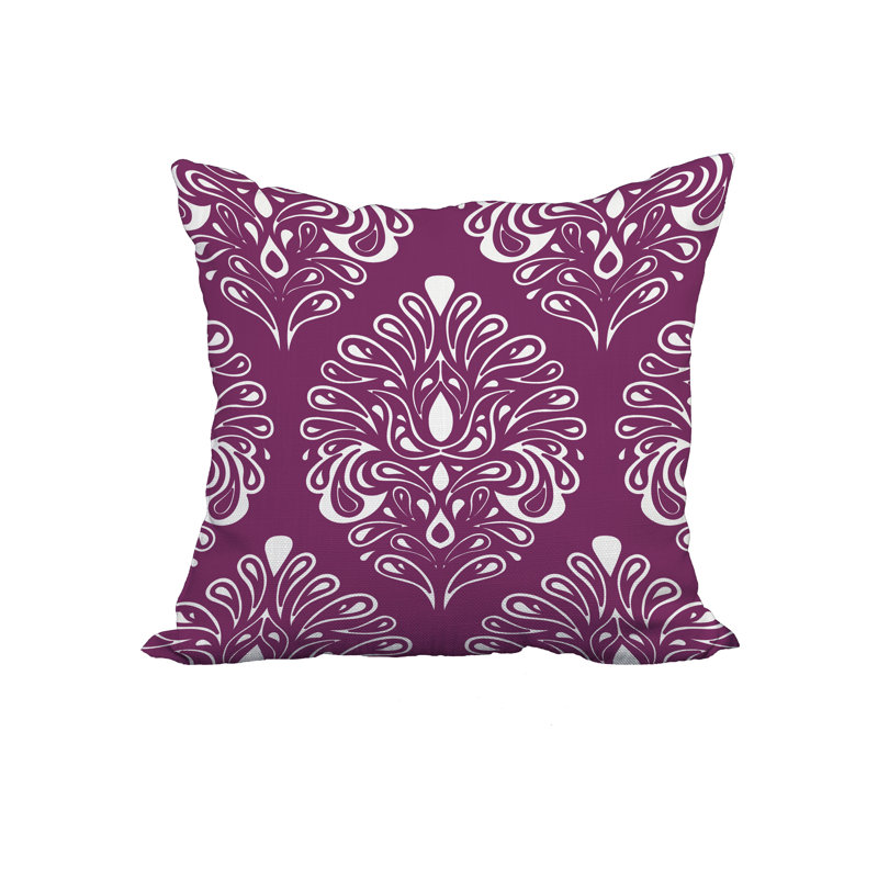  Coussin imprimé, 18 po x 18 po, Violet