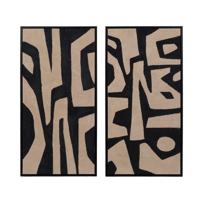 Armina Set of 2 24X50 Tribeca Handpainted Contemporary Canvas Art