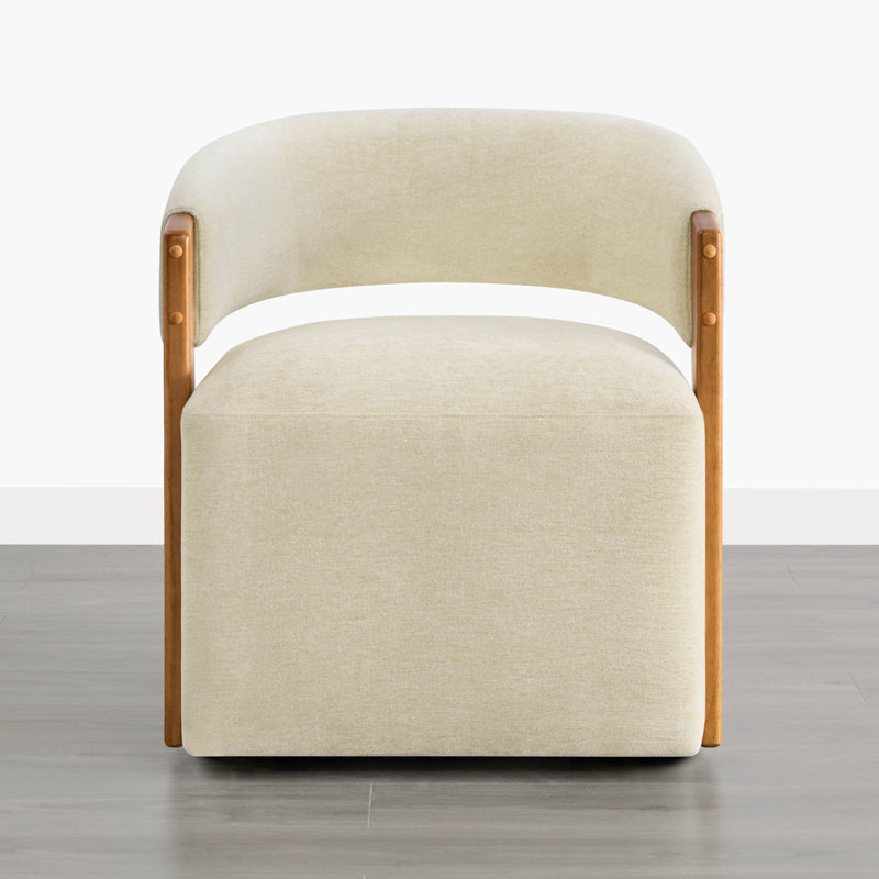 Chaise rembourrée avec roulettes cachées, Sable