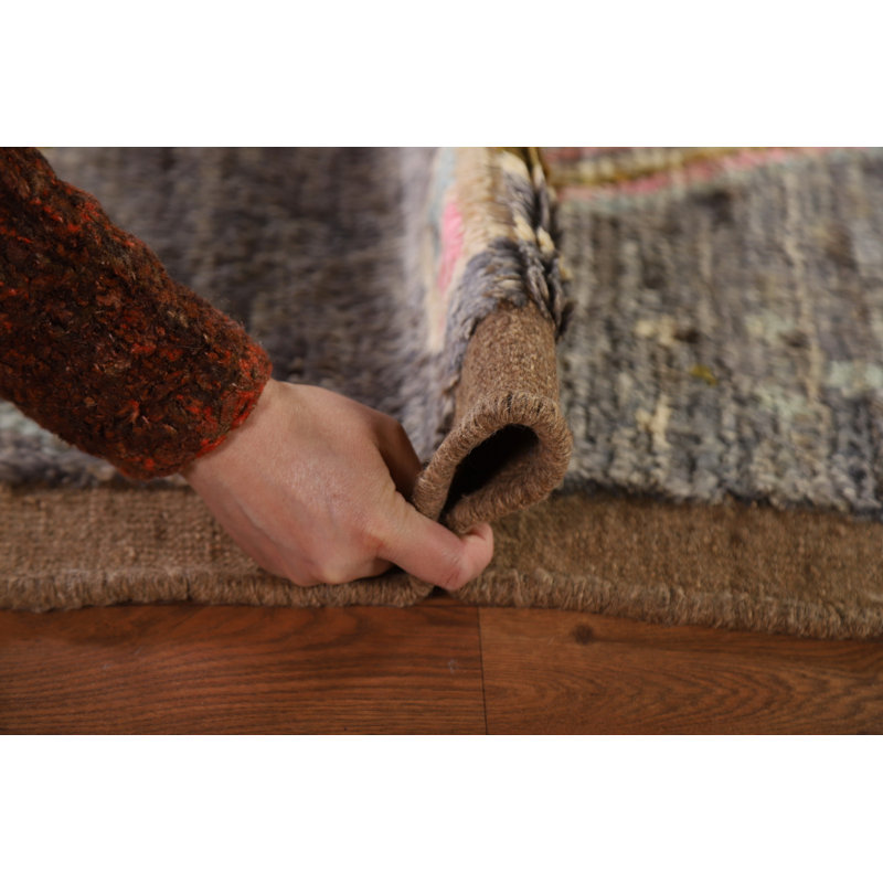 One-of-a-Kind 2'11" X 9'9" New Age Runner Wool Area Rug in Grey