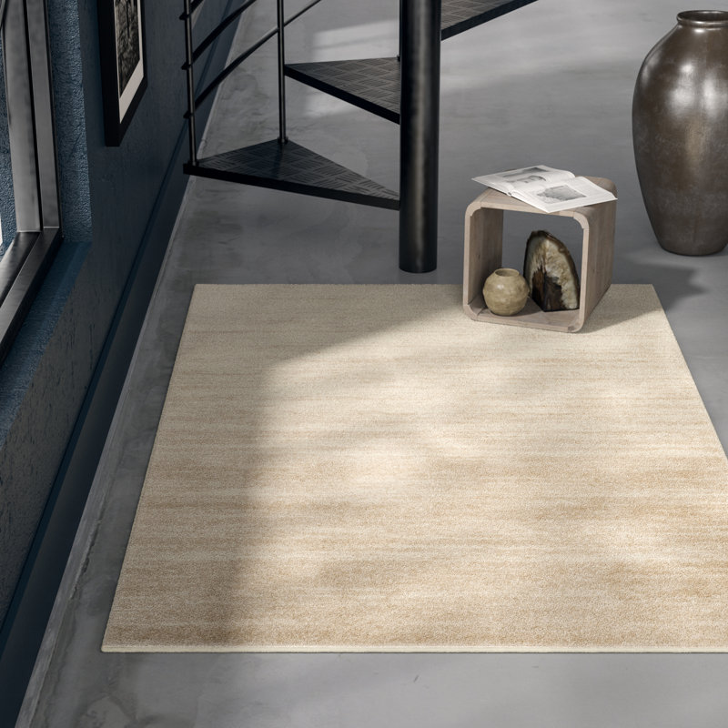 Tapis champagne et crème Bethlyn, Carré 12 pi