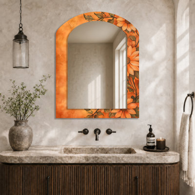 Miroir décoratif moderne - Symphonie de marguerites en velours, impression sur métal