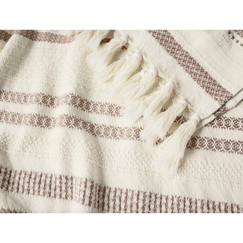 Bonita Organic Throw 50"X70" Undyed W/Praline, Undyed/Praline