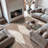 Beige Brown Geometric Stripe Area Rug-24448612