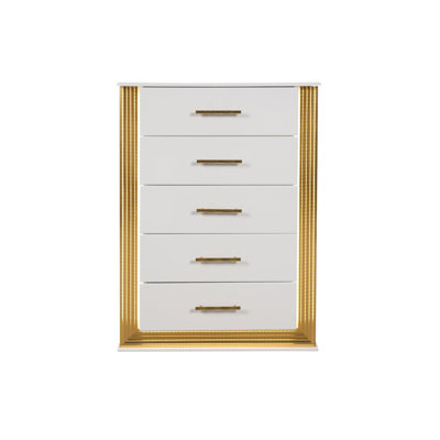 Commode 5 tiroirs de style contemporain en bois