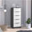 Dresser 42"H, 5 Drawer, Vertical Dresser, White / Smokey Oak