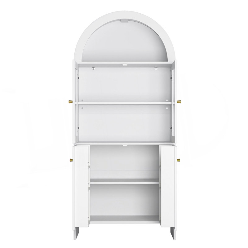 Tech-Inspired MDF Dome Cabinet - A Smart Combination Of Snack Storage And LED Lighting., White