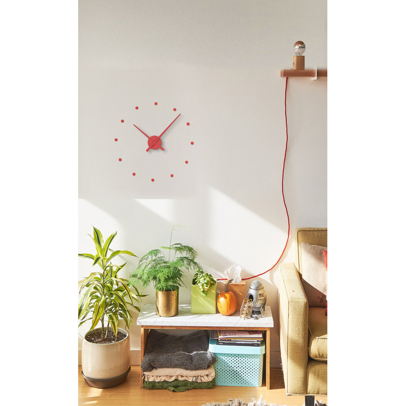 OJ Analog Wall Clock, Red, Small