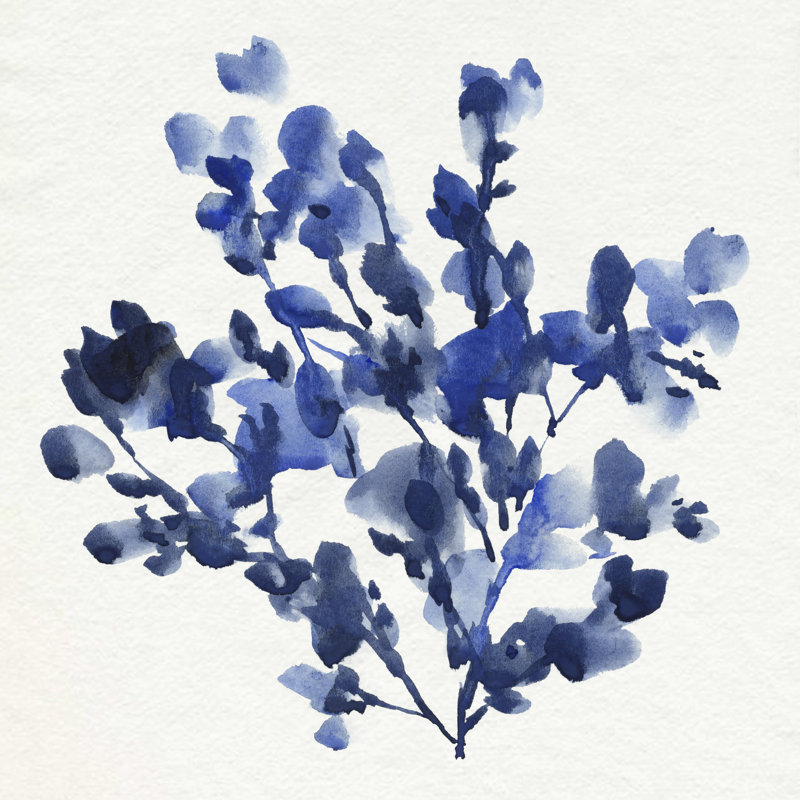 Cobalt Blossom I by Annie Warren - Wrapped Canvas Painting, 51cm H x 51cm W
