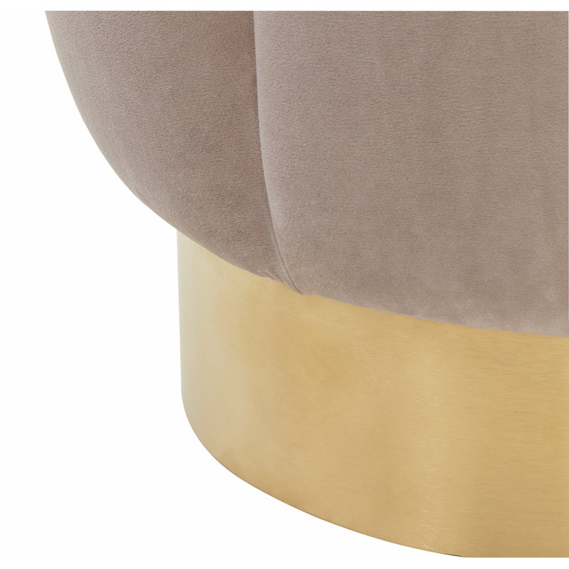 Jayah Upholstered Ottoman, Pale Taupe Velvet