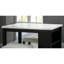 3 pièces: table haute brillance avec tabourets en tissu noir / blanc / rectangulaire