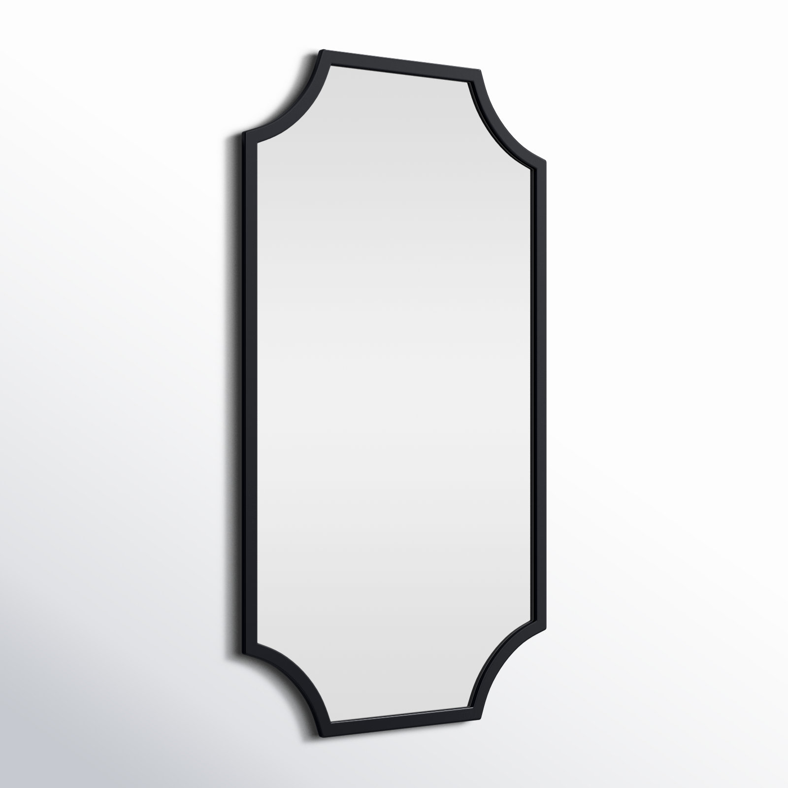 Toretto Metal Scalloped Wall Mirror, Black