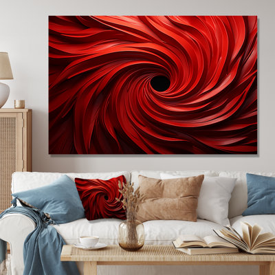 Red Abstract Spiral Dreamscape III - Abstract Spirals Wall Art