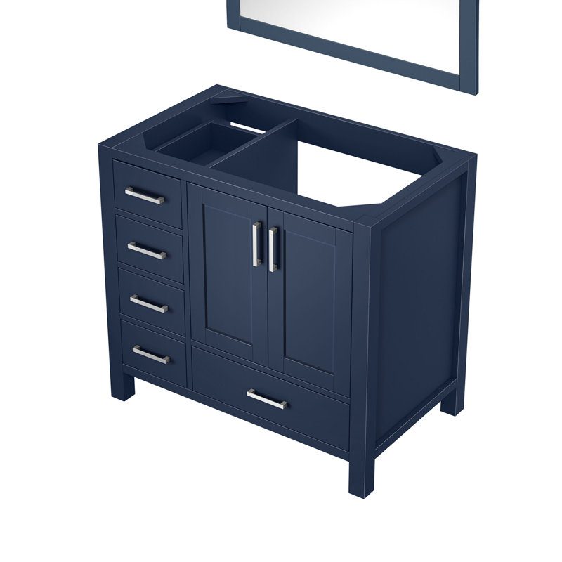 Meuble-lavabo l 36 po x P 22 po, décalé à droite et miroirs 34 po, Marine
