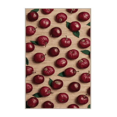 Washable Umeboshi Fruits Area Rug