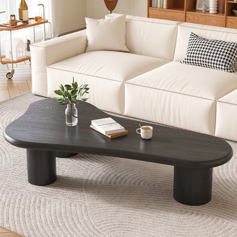 Solid wood multi-functional creative tea table, 15.75" H x 47.24" L x 27.56" W, Black